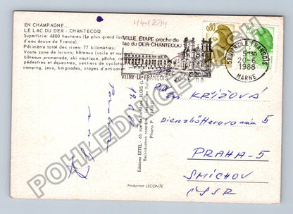 Pohlednice Francie Lac du Der-Chantecoq vodní sporty 1988 (M41274)