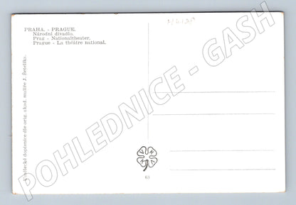 Pohlednice Praha Národní divadlo umělecký motiv Šetelík (M4128)
