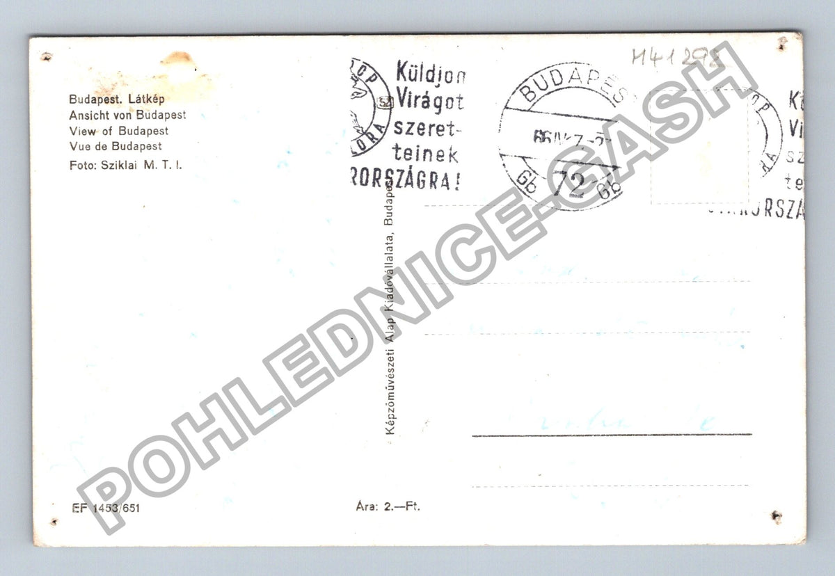 Pohlednice Maďarsko Budapešť Řetězový most Dunaj 1972 (M41292)