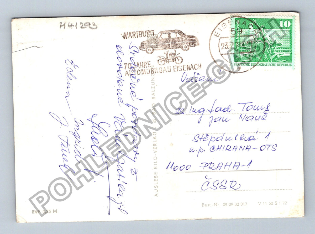 Pohlednice Německo Wartburg hrad okolí koláž 1972 (M41293)