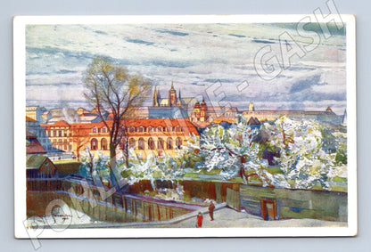 Pohlednice Praha Tyršův dům kresba historický motiv (M4130)