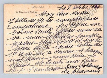 Pohlednice Francie La Charente à Civray 1944 (M41303)