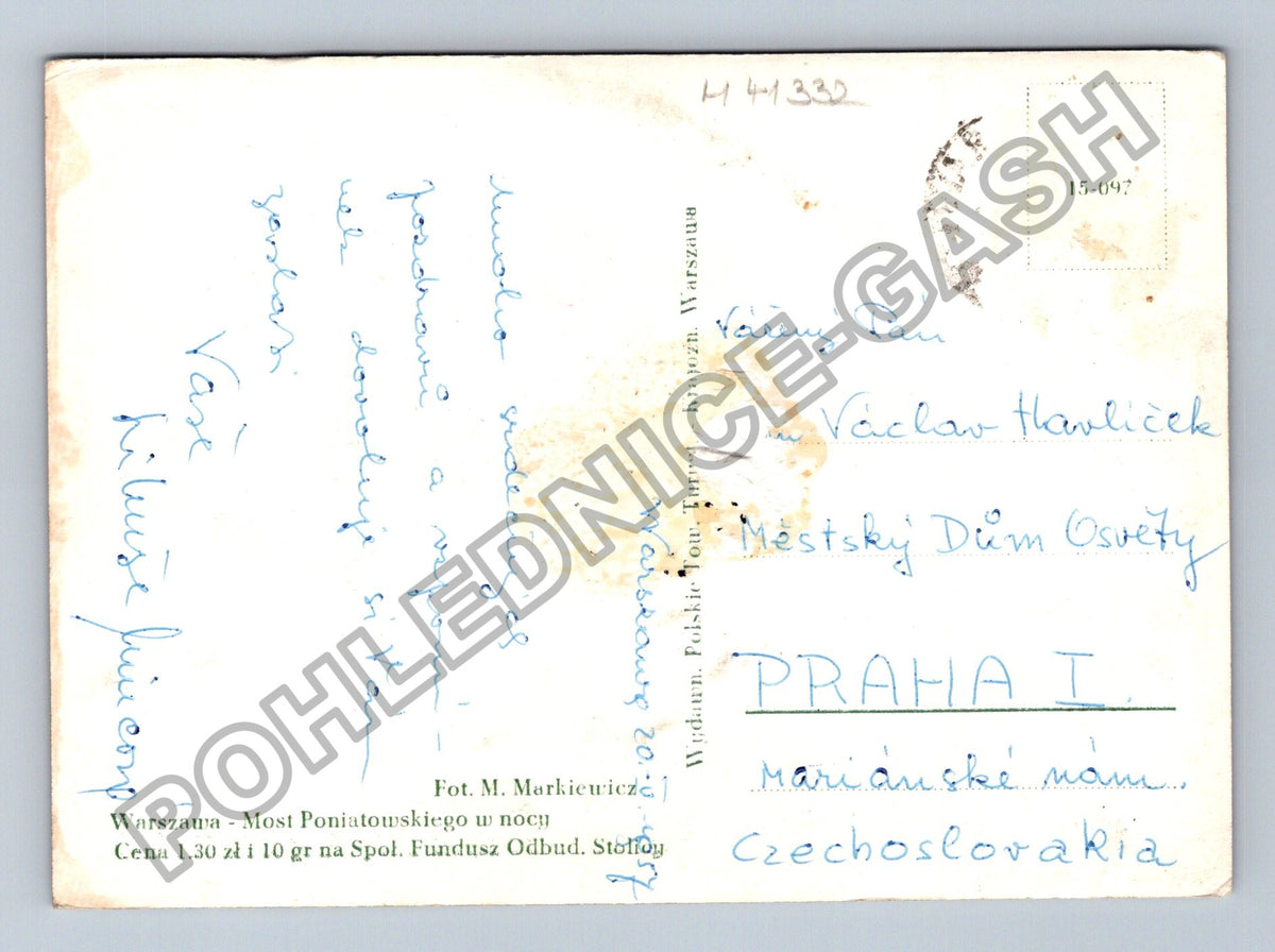 Pohlednice Polsko Varšava Most Poniatowskiego v noci (M41332)