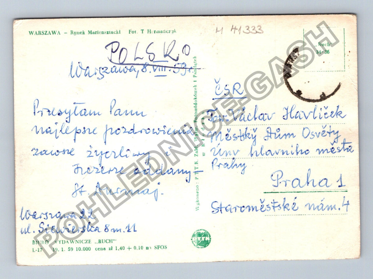 Pohlednice Polsko Varšava Rynek Marien-stacki (M41333)