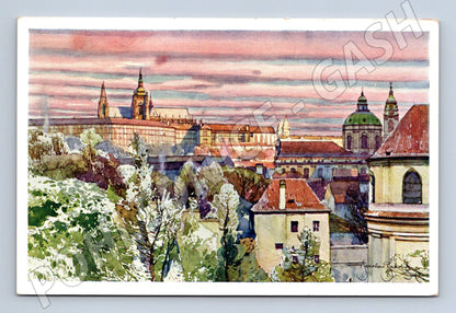 Pohlednice Praha Hladová zeď výhled na Hrad Šetelík (M4134)