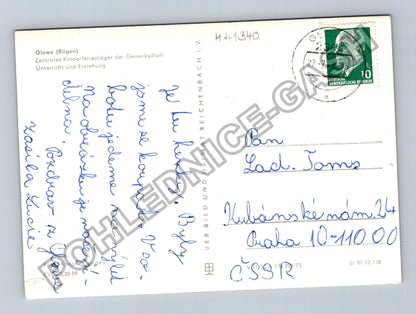 Pohlednice Glowe Rügen NDR Pionýrský tábor 1973 (M41340)