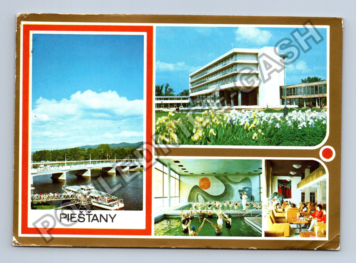 Pohlednice Piešťany Kolonádový most hotel Splendid bazén (M41357)