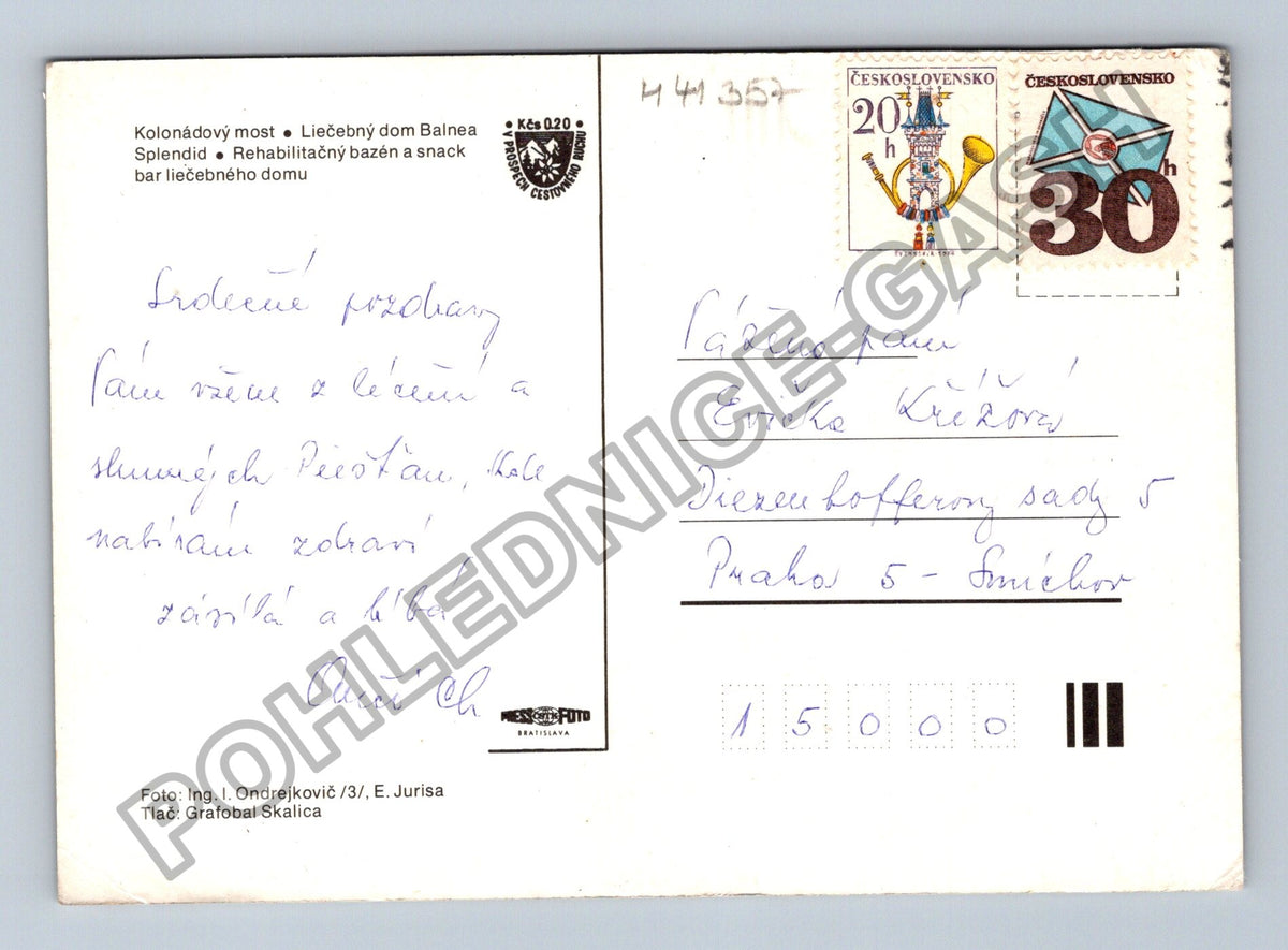 Pohlednice Piešťany Kolonádový most hotel Splendid bazén (M41357)