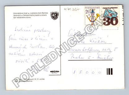 Pohlednice Piešťany Kolonádový most hotel Splendid bazén (M41357)