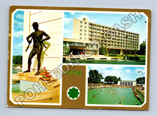 Pohlednice Slovensko Piešťany socha hotel koupaliště (M41362)