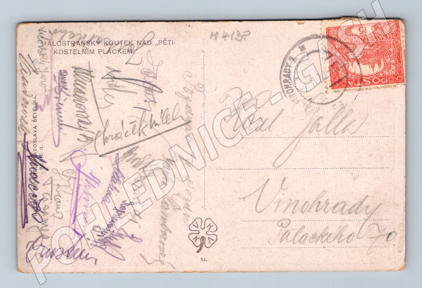 Pohlednice Praha Malá Strana Šetelík 1923 (M4138)