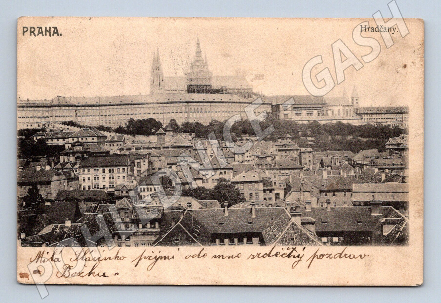 Pohlednice Praha Hradčany 1921 historický motiv (M4140)