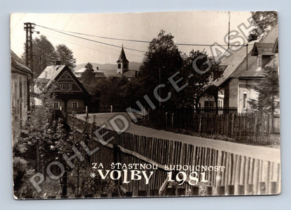 Pohlednice Za šťastnou budoucnost Volby 1981 (M41403)