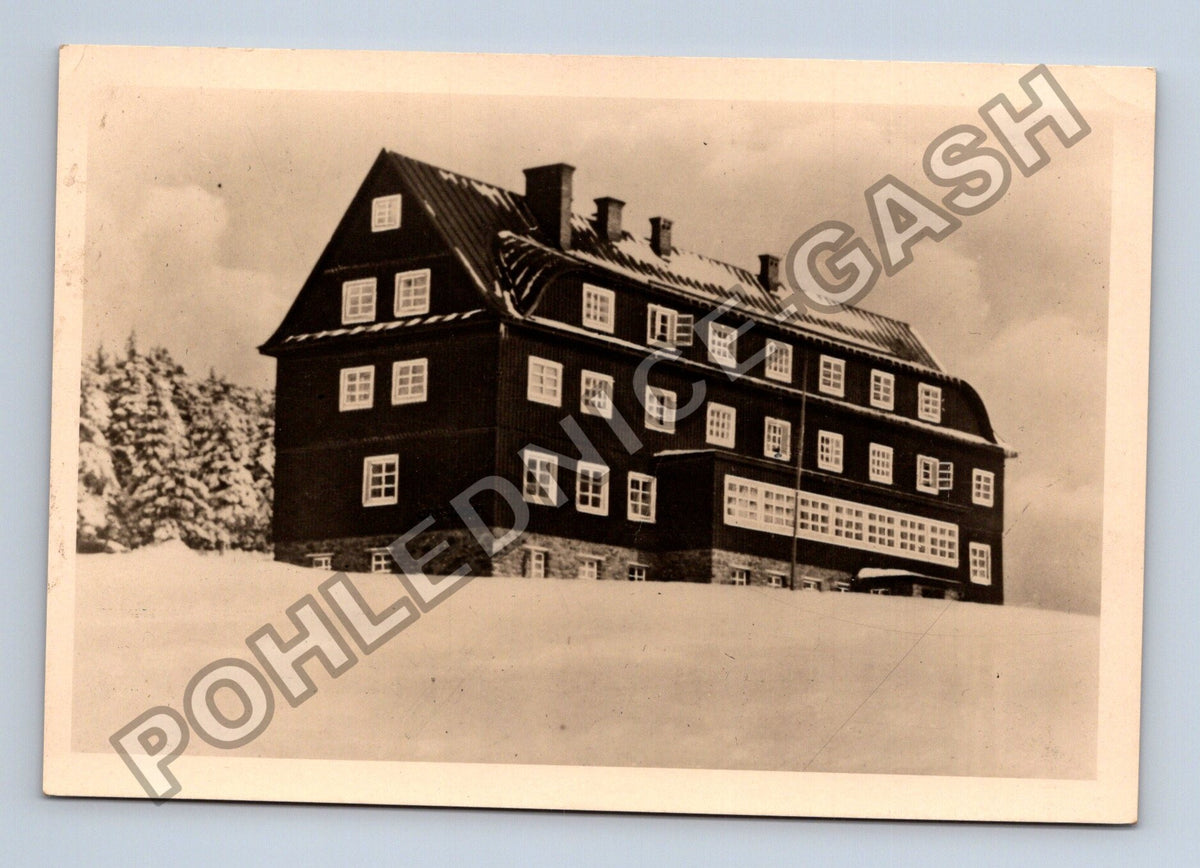 Pohlednice POŠTOVNÍ DOMOV Pražská chata Krkonoše 1946 (M41417)