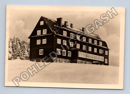 Pohlednice POŠTOVNÍ DOMOV Pražská chata Krkonoše 1946 (M41417)