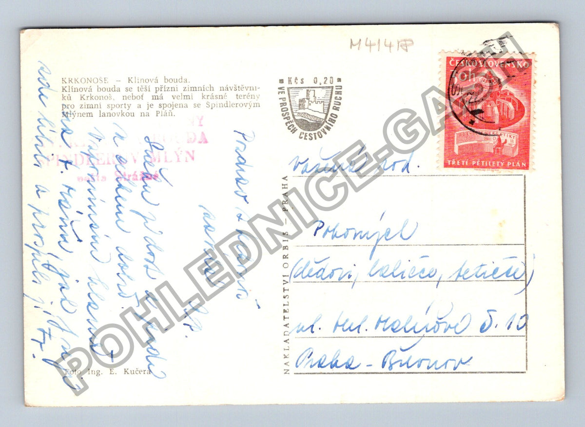 Pohlednice Krkonoše Klínová bouda zimní scéna (M41418)