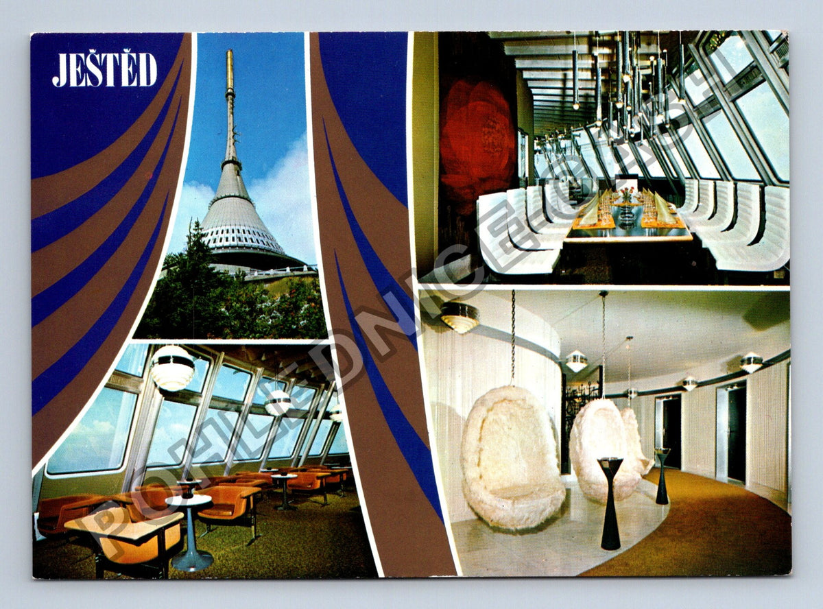 Pohlednice Ještěd hotel interiér exteriér (M41423)