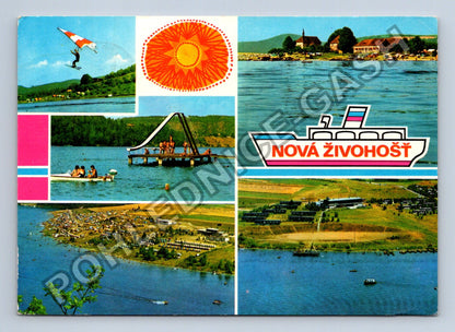 Pohlednice Slapská přehrada Nová Živohošť koláž motivů (M41426)