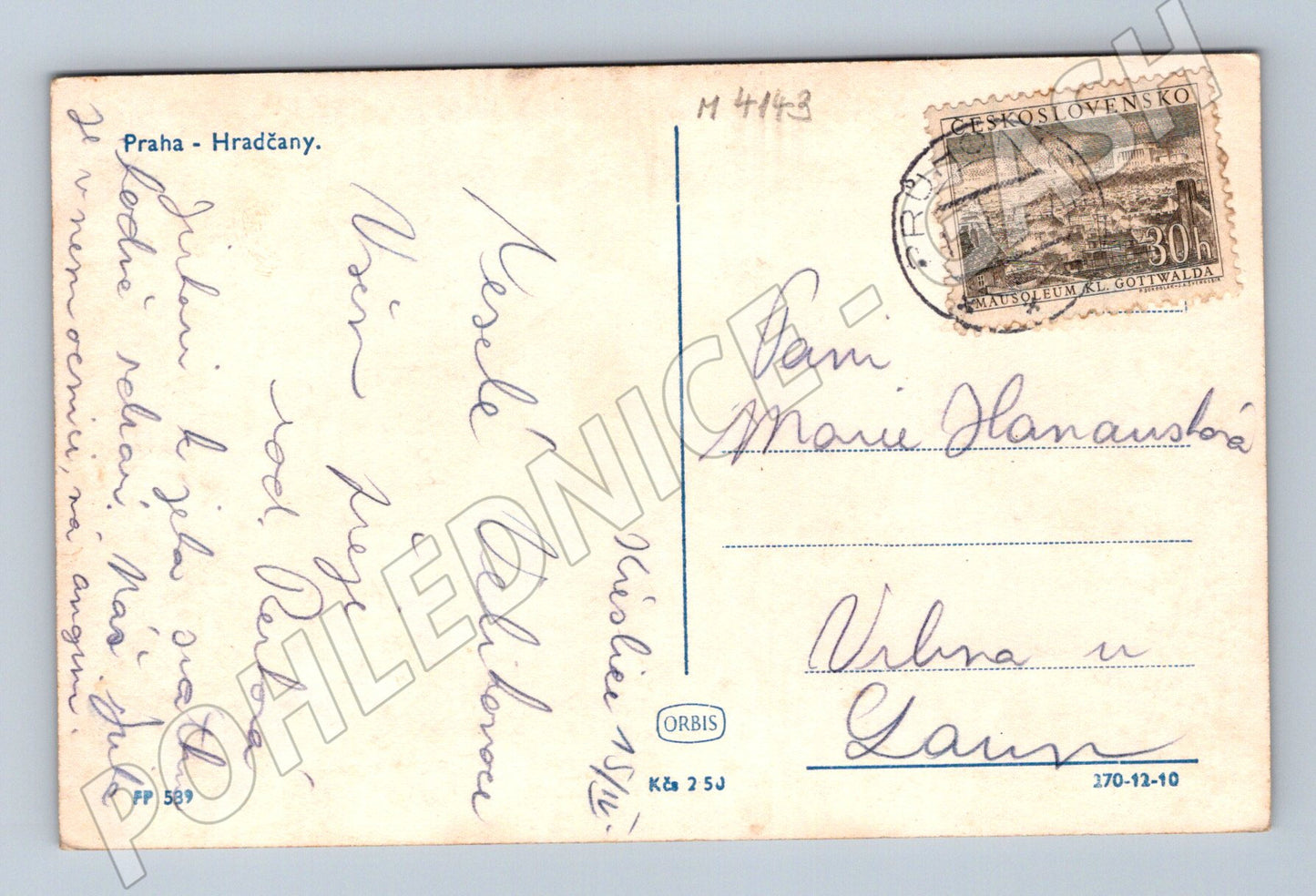 Pohlednice Praha Hradčany historický motiv ČSR (M4143)