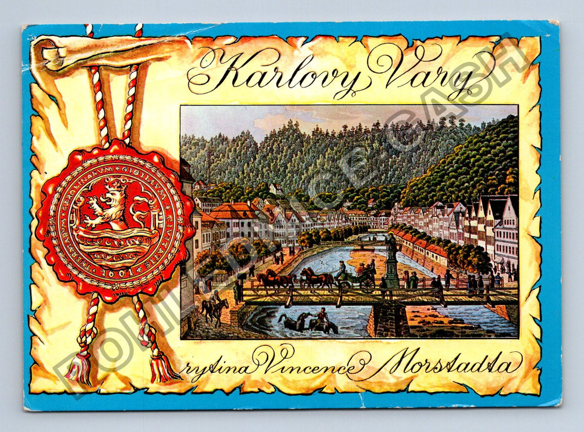 Pohlednice Karlovy Vary Stará a Nová Louka rytecká koláž (M41430)