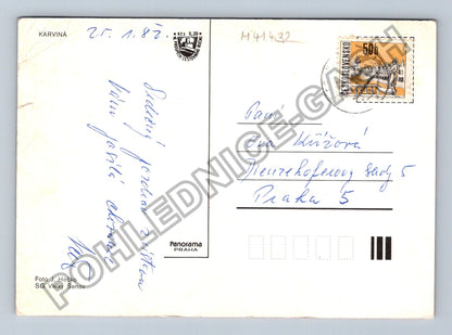 Pohlednice Karviná koláž motivů 1982 (M41432)