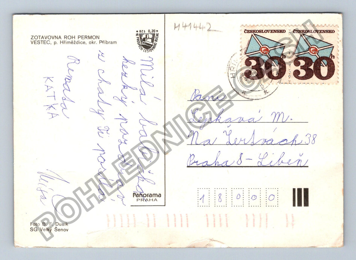 Pohlednice Zotavovna ROH Permon Vestec Hříměždice (M41442)