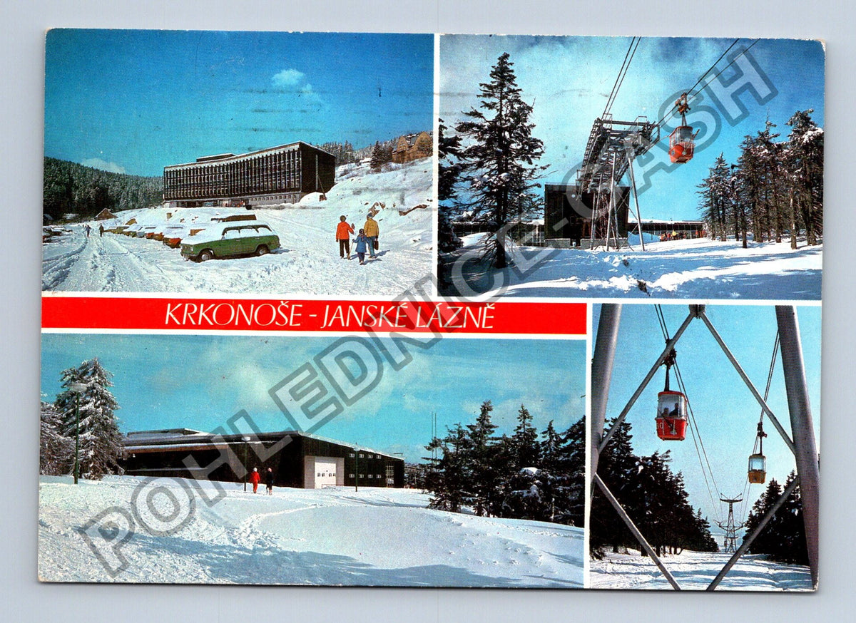 Pohlednice Krkonoše Janské Lázně lanovka hotel (M41443)