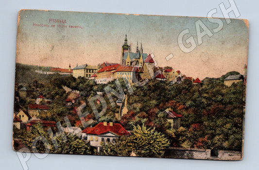 Pohlednice Praha Hradčany severní strana kolorovaná (M4145)