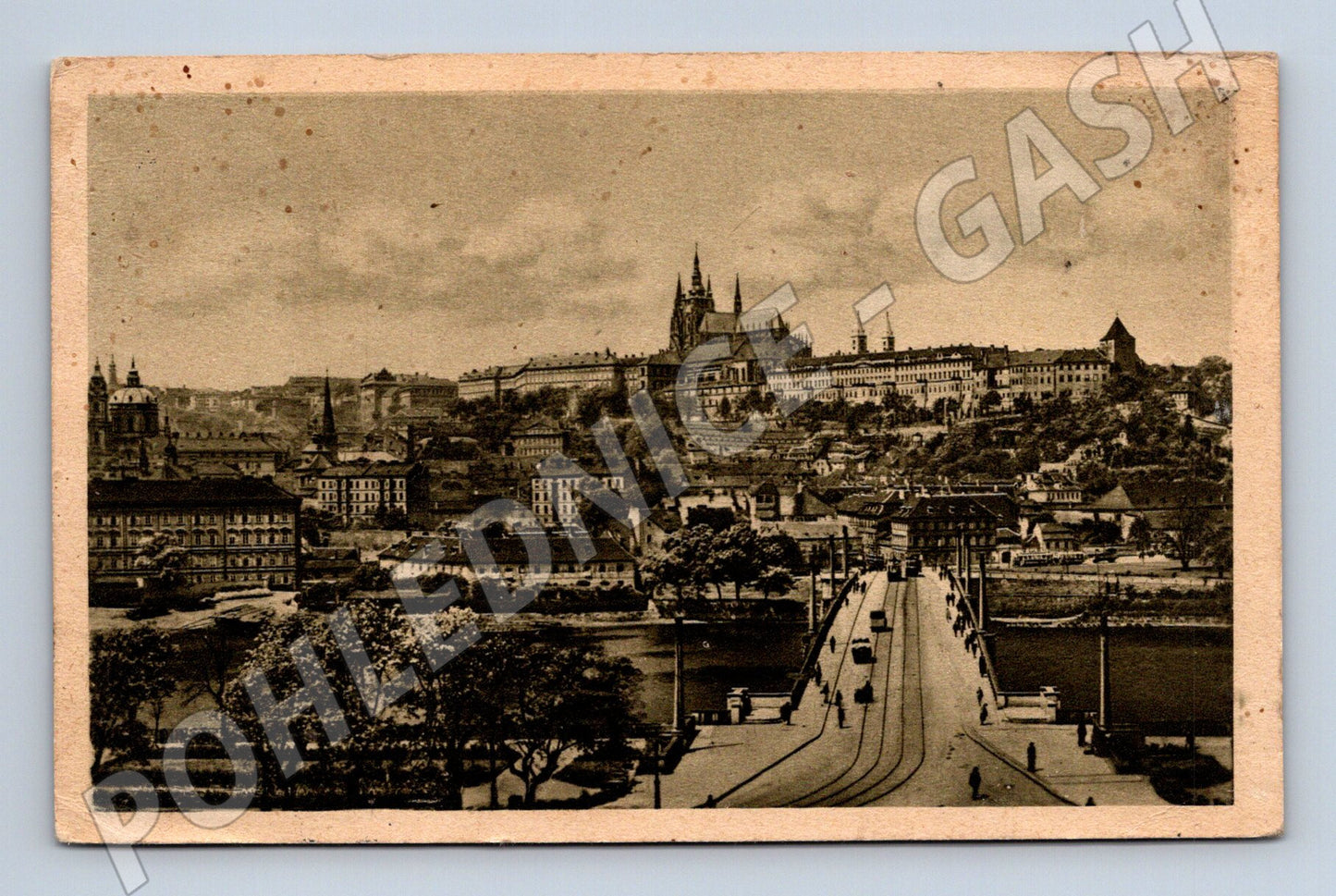 Pohlednice Praha Hradčany a Mánesův most JKO (M4146)