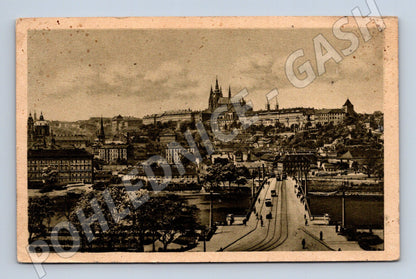 Pohlednice Praha Hradčany a Mánesův most JKO (M4146)