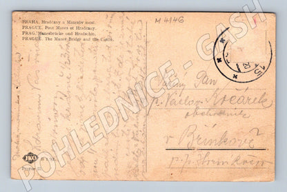 Pohlednice Praha Hradčany a Mánesův most JKO (M4146)