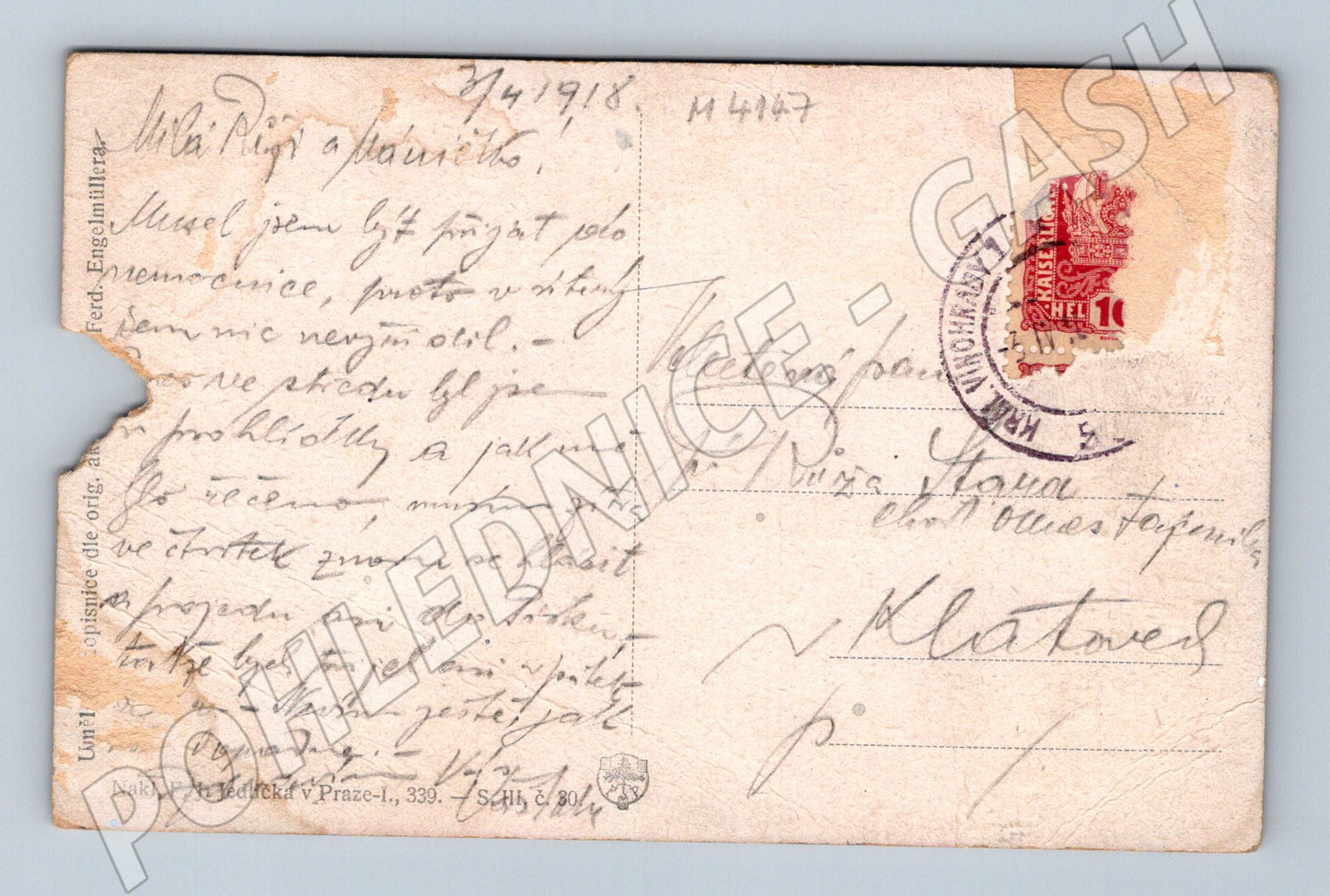 Pohlednice Praha Malá Strana kolorovaný motiv (M4147)