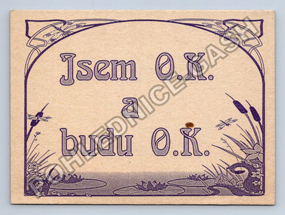 Pohlednice Jsem O.K. a budu O.K. recyklovaný papír (M41473)