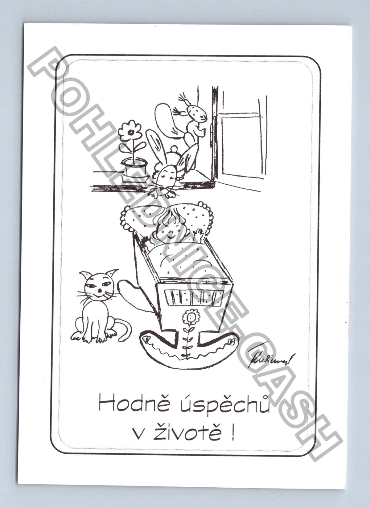 Pohlednice Hodně úspěchů v životě kreslený motiv (M41476)