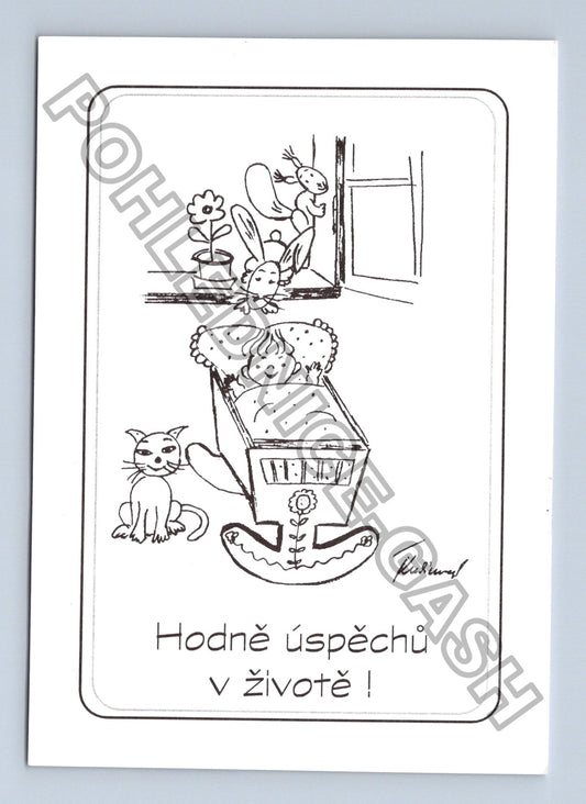 Pohlednice Hodně úspěchů v životě kreslený motiv (M41476)