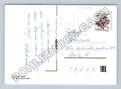 Pohlednice Linecký dort recept květiny 1989 (M41482)