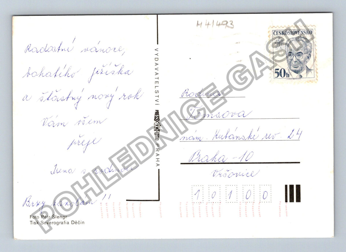 Pohlednice Vánoční zátiší jablko perníčky ořechy svíčka (M41493)
