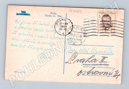 Pohlednice Pražský hrad a sv Víta 1949 motiv (M4150)