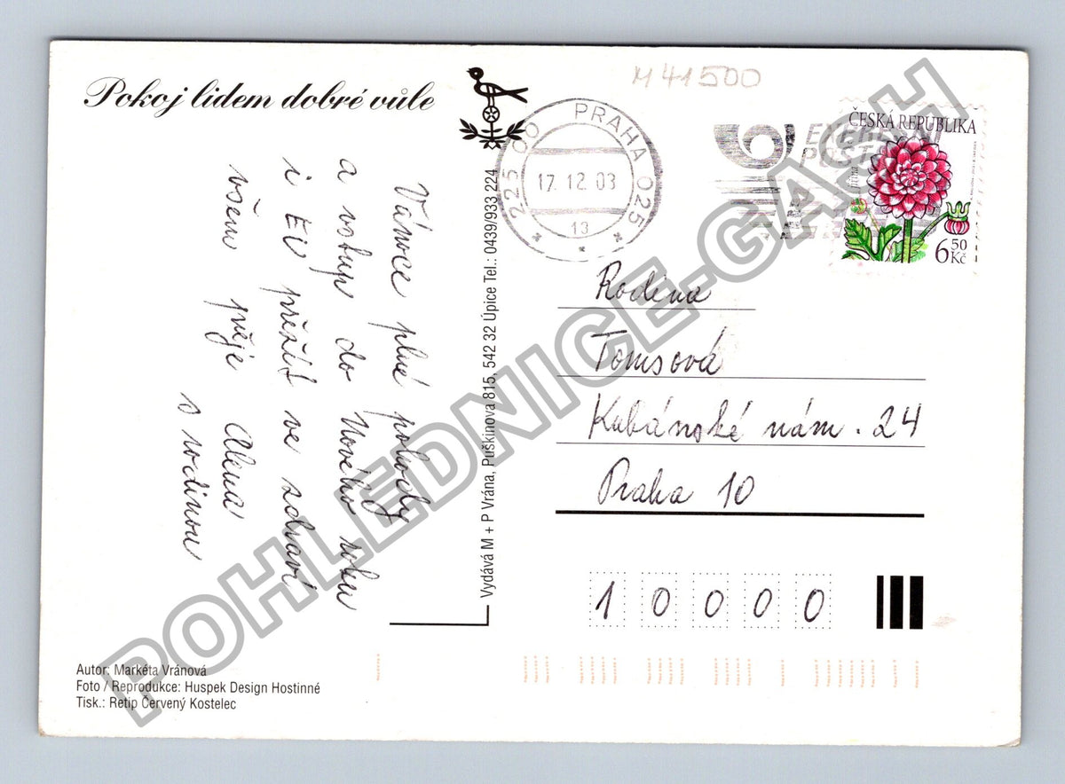 Pohlednice Vánoční betlém z perníku (M41500)