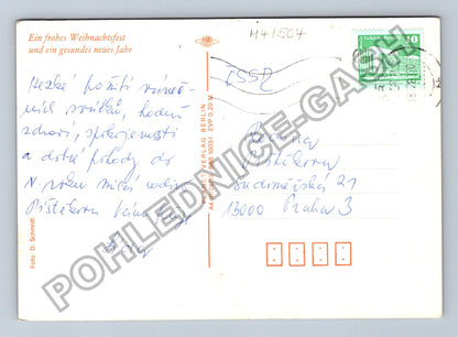 Pohlednice Vánoční zátiší svícen jehličí ozdoby (M41504)
