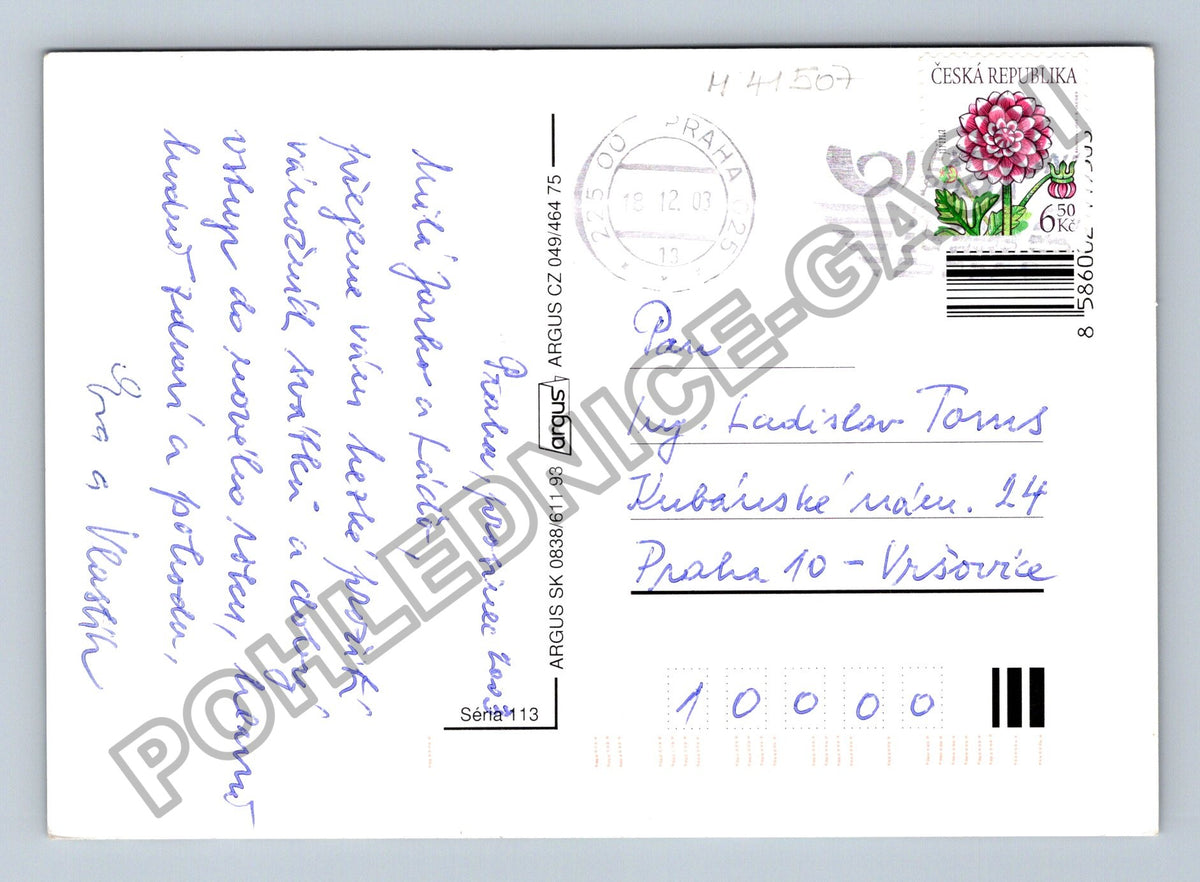 Pohlednice Vánoční svícen se svíčkami a jehličím (M41507)