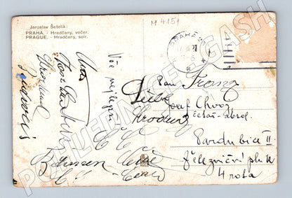 Pohlednice Praha Hradčany večer Šetelík (M4151)