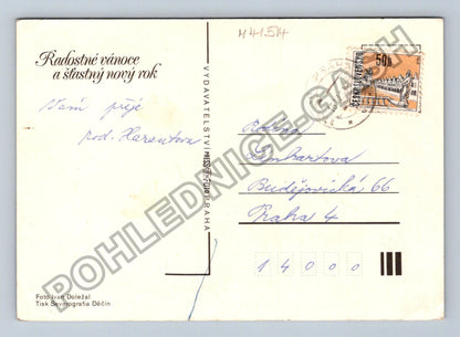 Pohlednice Vánoční zátiší svíčky jablka ořechy (M41514)