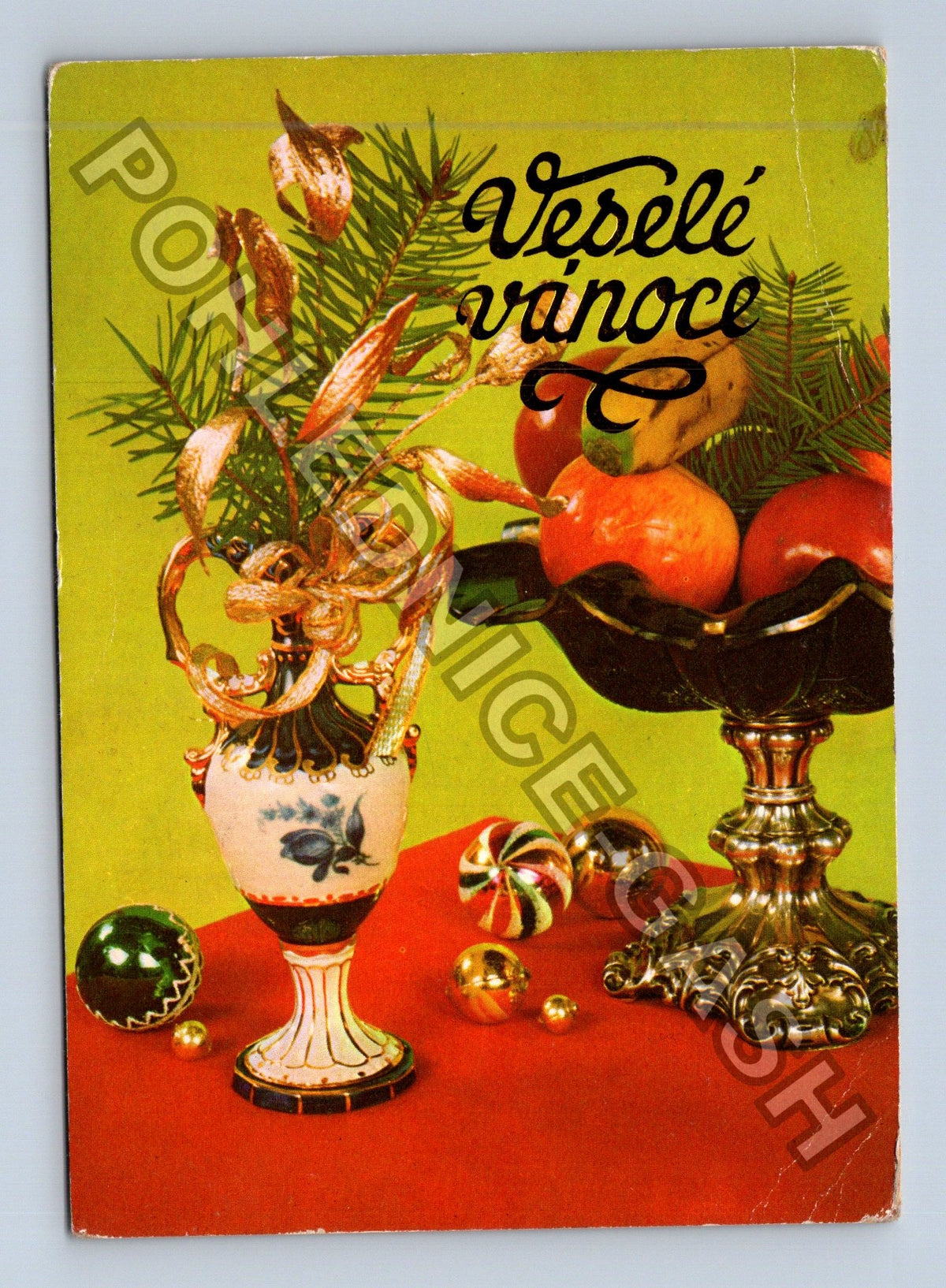 Pohlednice Veselé Vánoce zátiší s ozdobami (M41526)