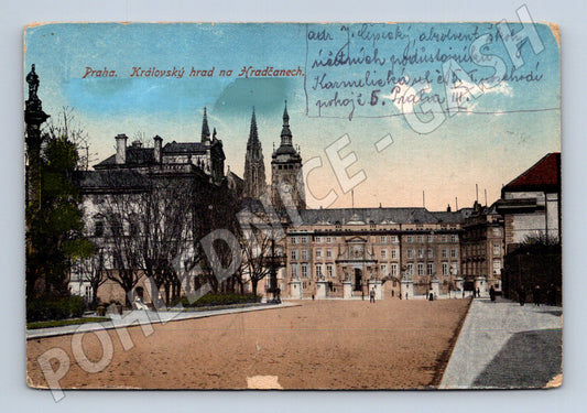 Pohlednice Praha Královský hrad kolorovaná 1918 (M4153)