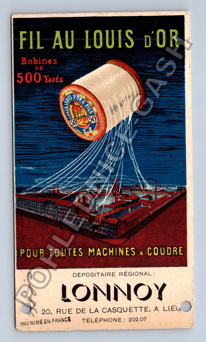 Starý Belgie reklama nitě Fil au Louis dOr 1939 (M41531)