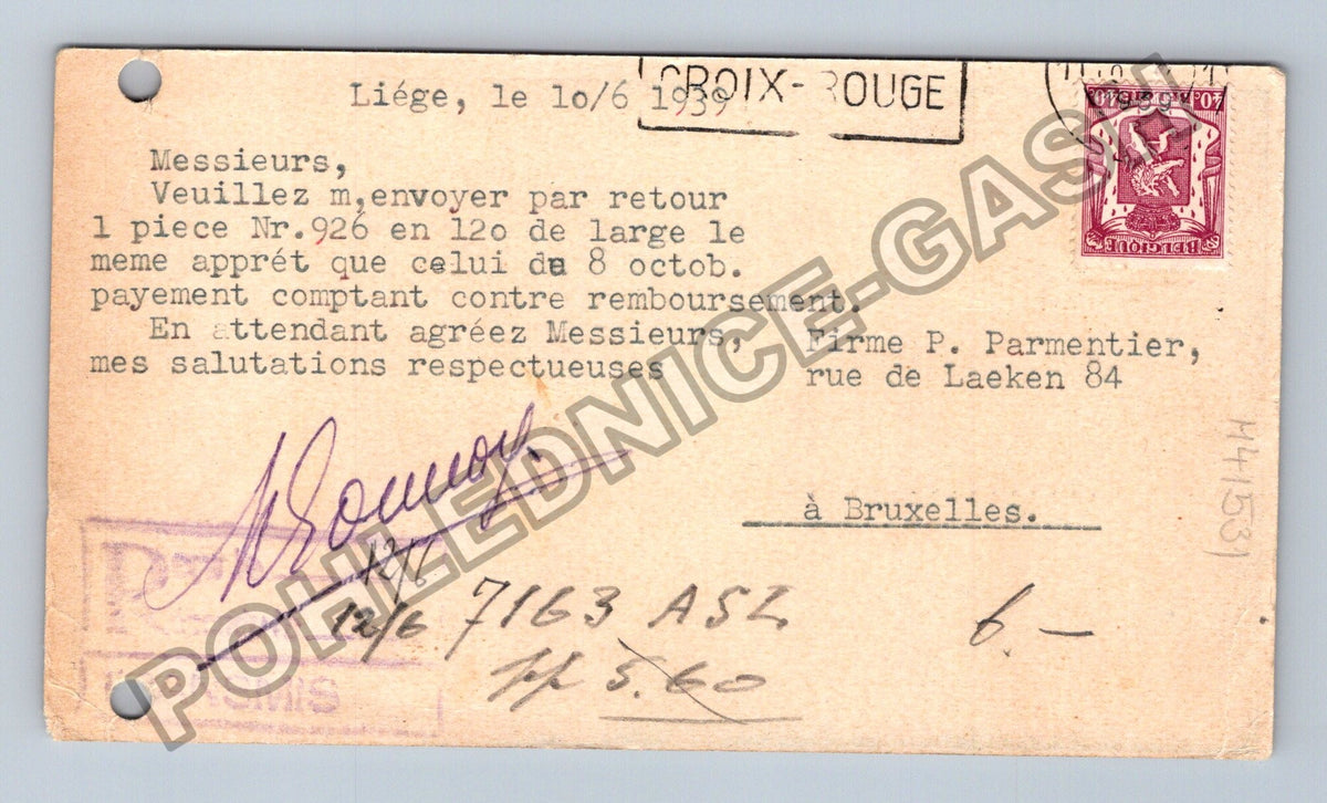 Starý Belgie reklama nitě Fil au Louis dOr 1939 (M41531)