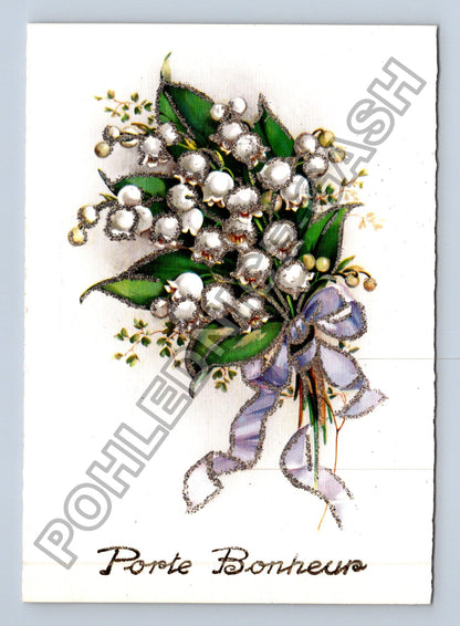 Pohlednice Francie konvalinky Porte Bonheur (M41533)