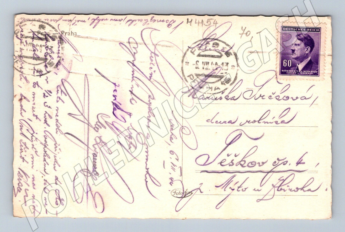 Pohlednice Pražský hrad Protektorát 1943 motiv (M4154)