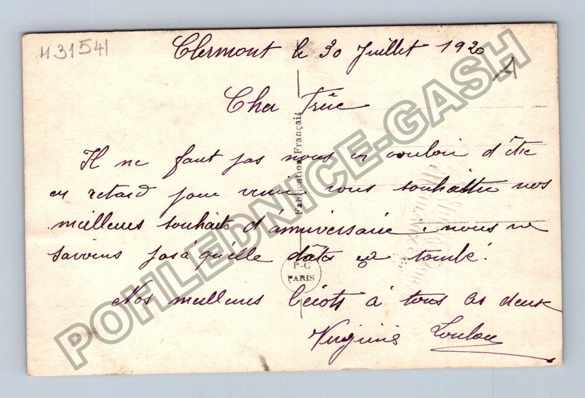 Pohlednice Francie Kytice macešek k narozeninám 1920 (M41541)